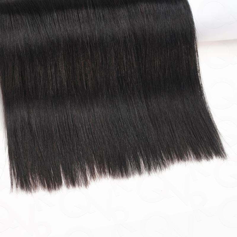 QVR Silk Straight I Tip Hair Extensions Natural Black Human Hair