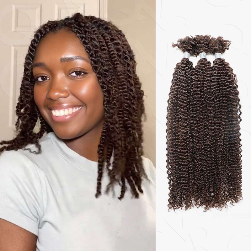 Flash Sale|QVR Afro Kinky V Bulk Natural Curly Human Hair for Kinky Twist
