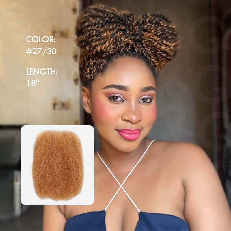 B3G1|QBrown Color Afro Kinky Bulk Human Hair