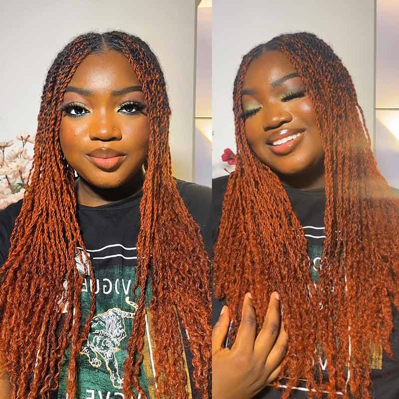 US Only|QVR Dark Orange Afro kinky Bulk Human Hair