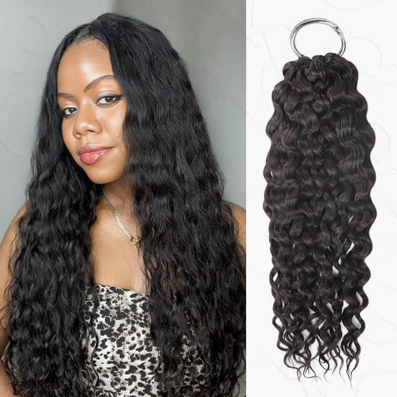 $100off Member Sale| Natural Black Water Wave Feather Crochet Hair