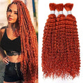 B3G1|QVR Orange Kinky Curly Bulk Human Hair Extensions