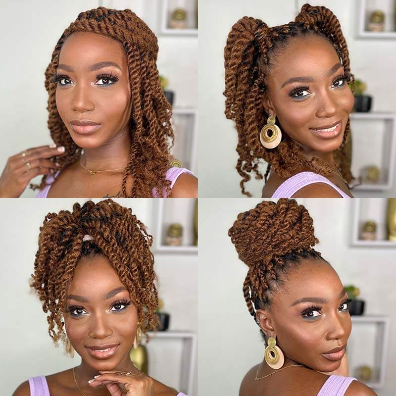 B3G1|Auburn Brown Color Afro Kinky Bulk Human Hair