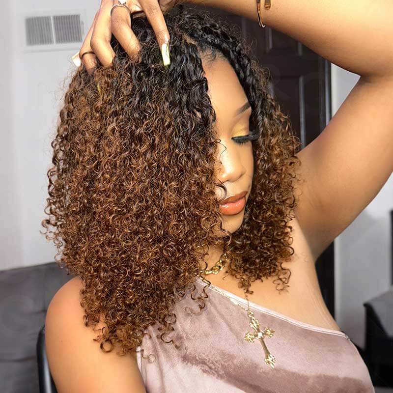 $100off Member Sale|#T1B/30 Small Kinky Curly Feather Crochet Hair