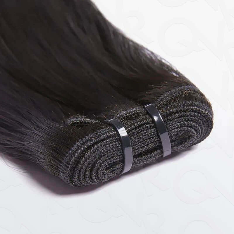 QVR Flawless Straight Human Hair Bundle Black Blonde Highlights Sew In Hair Extensions