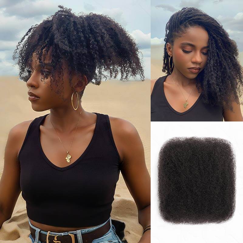 Fixed Price|QVR Natural Black Afro Kinky Bulk Human Hair