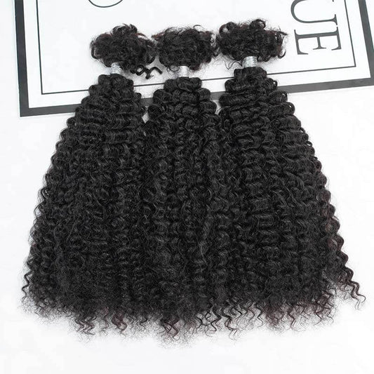 Compre 3 y Obtenga 1 Gratis | Extensiones de Cabello Humano a Granel Afro Rizado Kinky para Trenzas Sueltas Boho sin Nudos