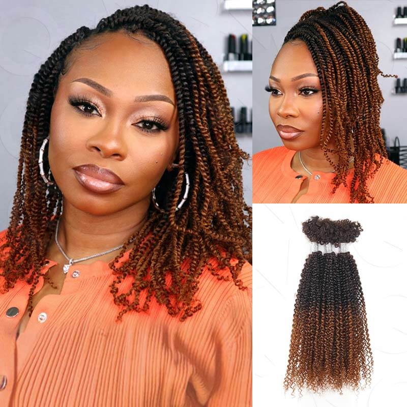 Flash Sale|QVR Afro Kinky V Bulk Natural Curly Human Hair for Kinky Twist