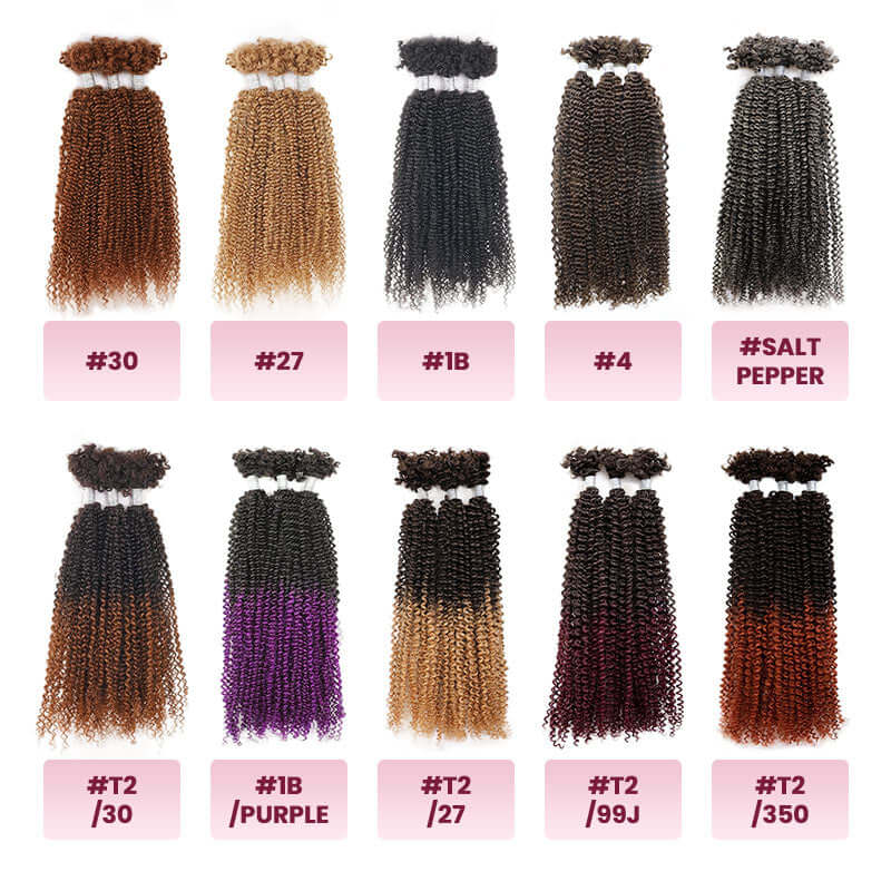 Flash Sale|QVR Afro Kinky V Bulk Natural Curly Human Hair for Kinky Twist