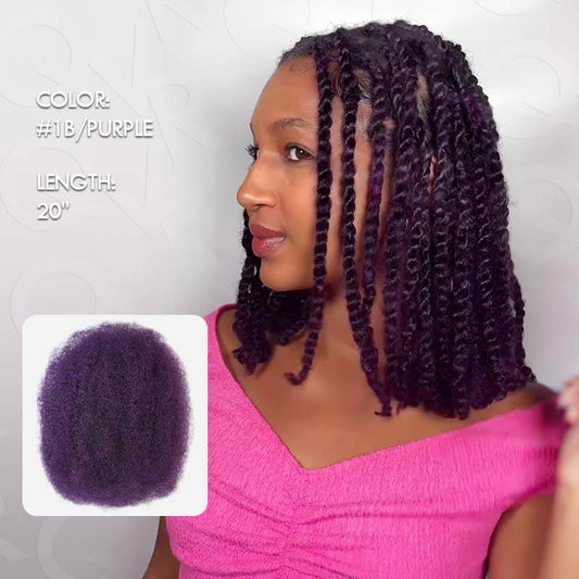 Solo EE. UU.|QVR Mix #1B/Pelo humano a granel afro crespo morado