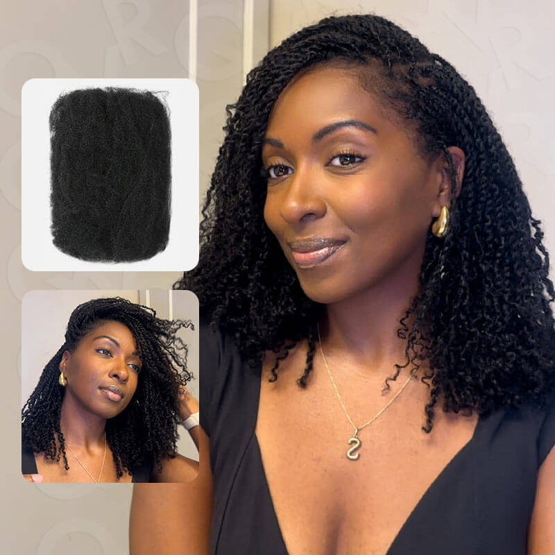 B3G1| QVR Mix Colors Color Afro Kinky Bulk Human Hair