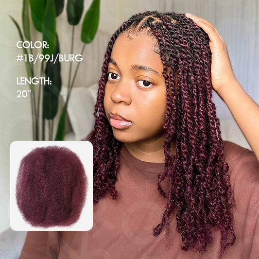 Solo EE. UU.|QVR Mezcla #1B/99J/Borgoña Afro Kinky Cabello Humano a Granel