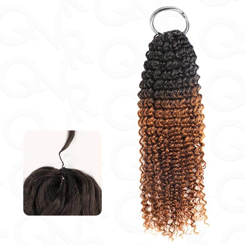 $100off Member Sale|#T1B/30 Small Kinky Curly Feather Crochet Hair