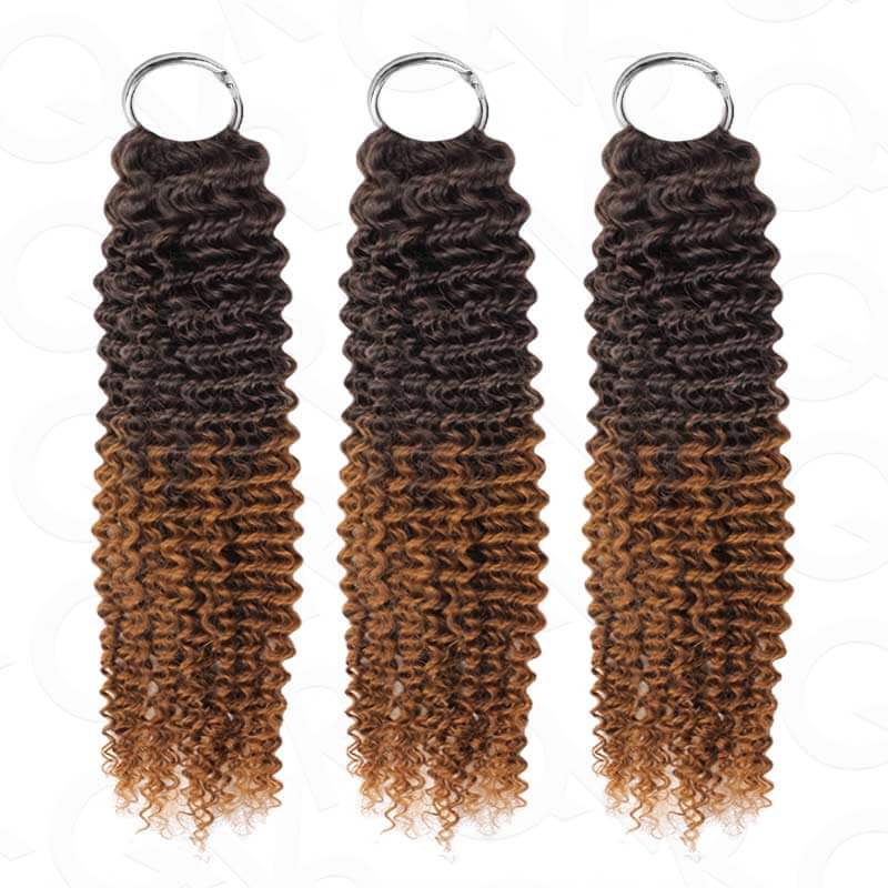 Wholesale|Buy 15 Packs Ombre Brown#T2/30 Feather Crochet Weave Human Hair Extensions Send 10 Free Packs