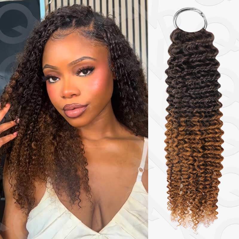 $100 de descuento Venta para miembros|#T1B/30 Cabello de ganchillo pequeño, rizado y con plumas