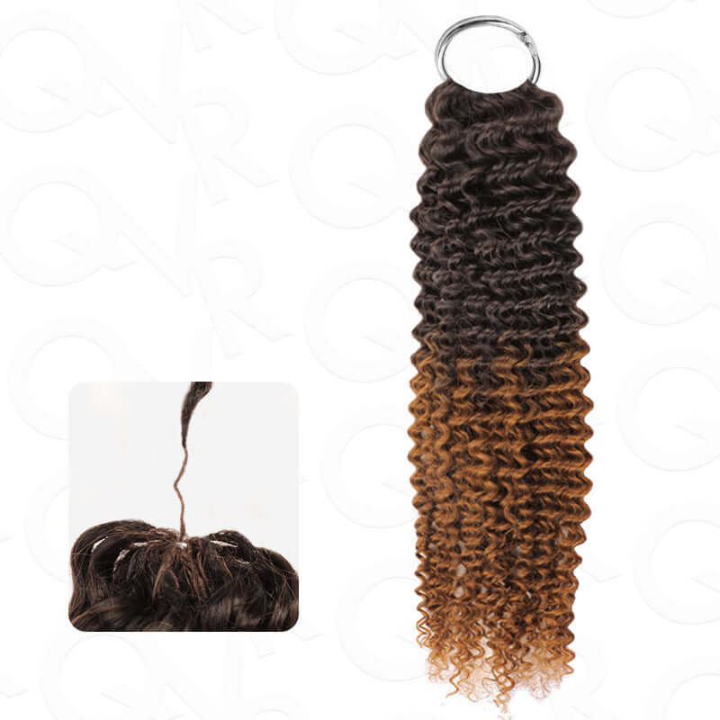 US Only|QVR #T2/30 Small Kinky Curly Feather Crochet Human Hair