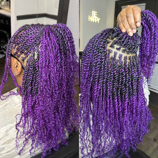 OFERTA FLASH|Cabello Humano a Granel Rizado Afro Morado QVR
