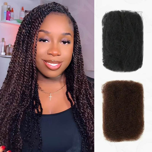 Venta Relámpago|QVR #1B+#4 Cabello Humano Afro Kinky a Granel de Dos Colores