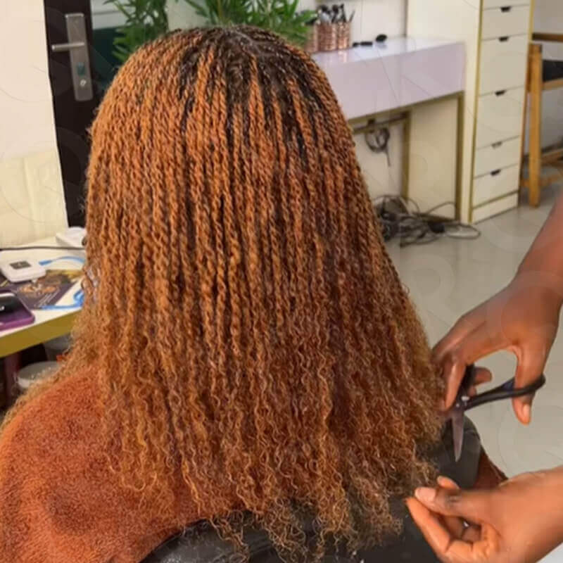 B3G1|QCabello Humano Kinky Afro a Granel Color Marrón