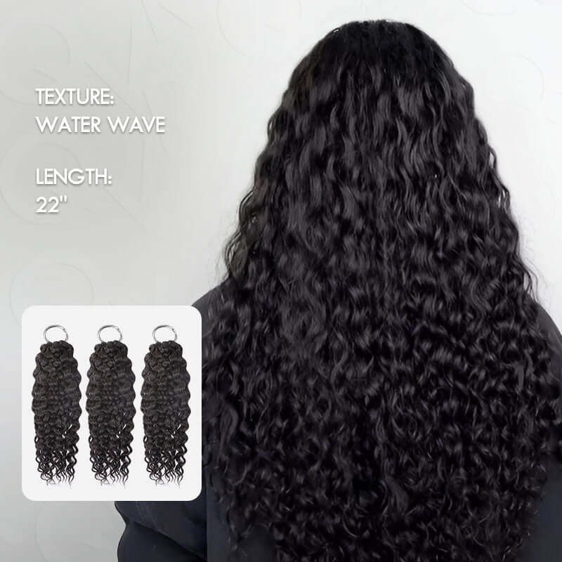 $100off Member Sale| Natural Black Water Wave Feather Crochet Hair