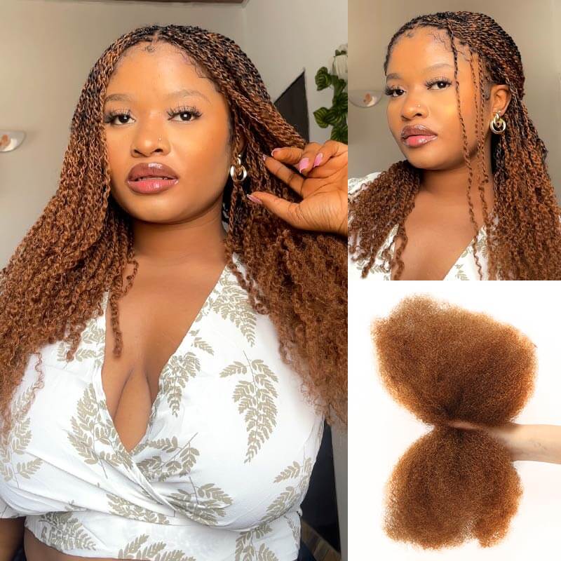 B3G1|Honey Blonde Afro kinky Bulk Human Hair