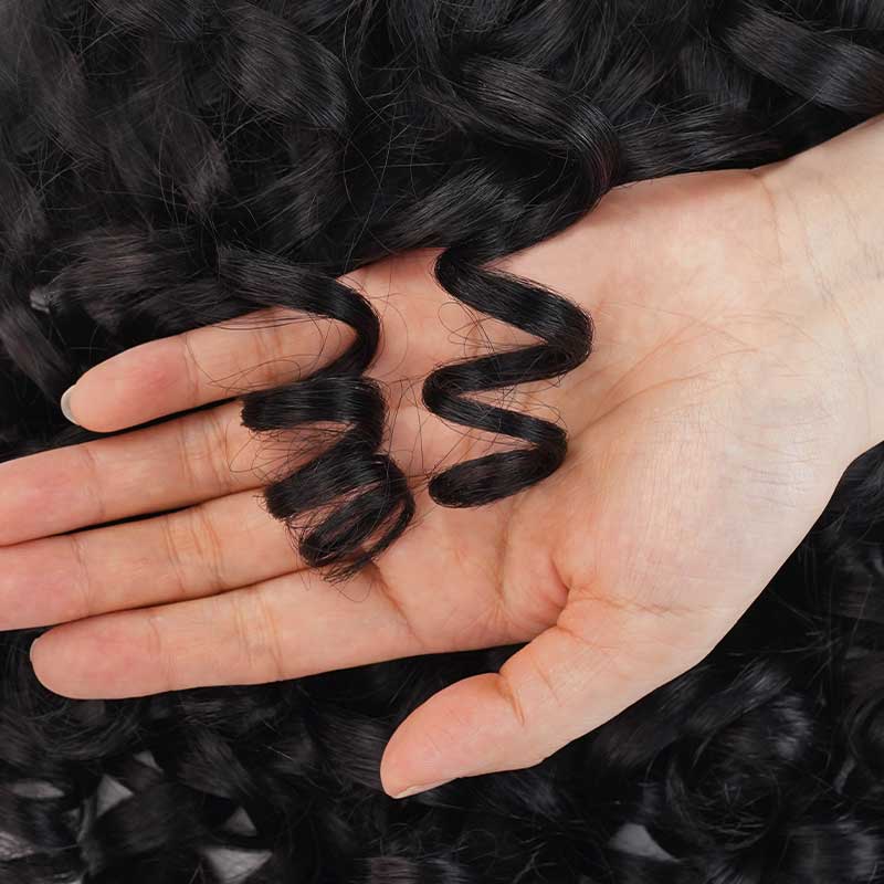 Flash Sale|QVR Drawstring Ponytail Extension Bouncy Curl Human Hair
