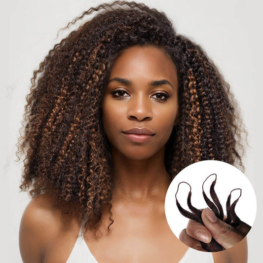 QVR 1 Pack Muti-Color Kinky Curly Crochet Braid Human Hair Extensions