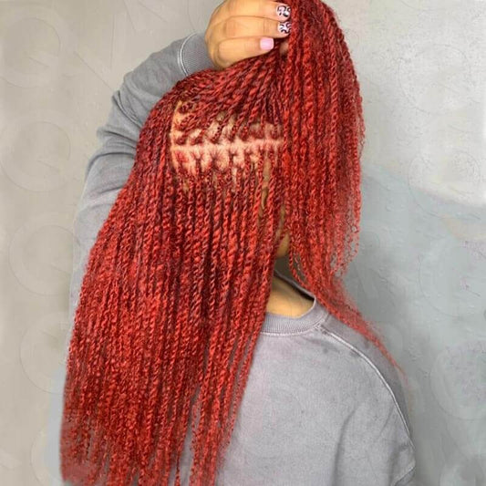 OFERTA RELÁMPAGO|Cabello Humano Kinky Afro Rojo QVR a Granel